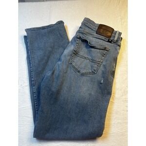 Lucky Brand 363 Straight‎ Jeans Mens 36x31 Blue Straight Leg Thrashed